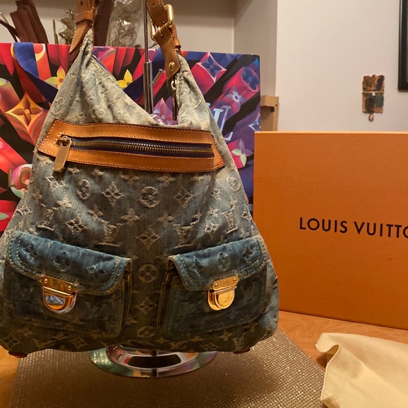 Louis Vuitton Handbags - GUC Louis Vuitton Monogram Distressed Denim Baggy PM Blue & Box $1000 As Is